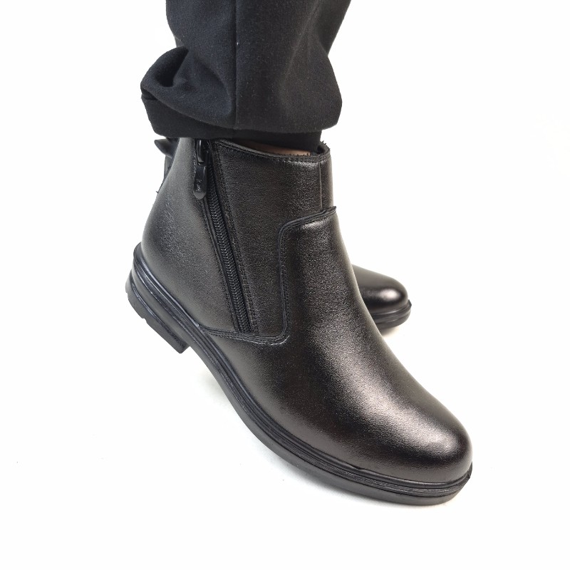 کفش نیم بوت مردانه دو زیپ ساده