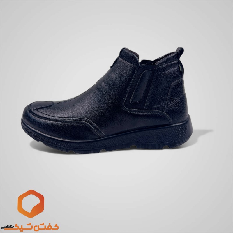 کفش چرم مردانه نیم بوت کشی ساده