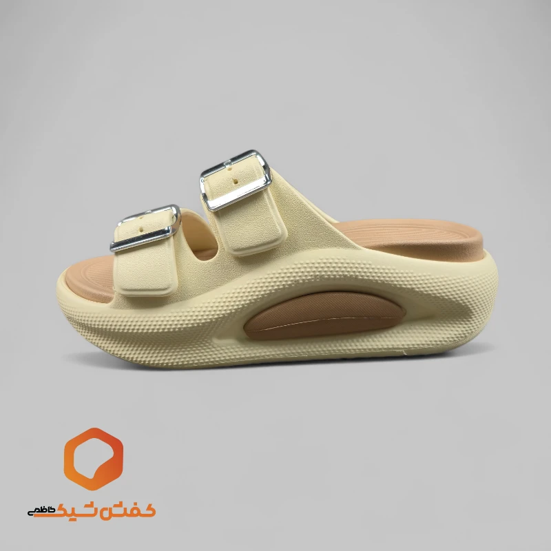 تصویر دمپایی زنانه خزدار شیما لژدار کرم با ارسال رایگان 