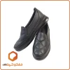 کفش طبی و چرمی با کفی طبی و پد خارپاشنه زنانه مشکی از رو به رو